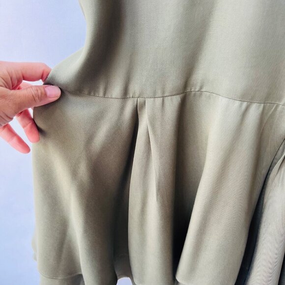 Hunter Bell tencel drop waist layered dress, green olive, Size XS - Picture 5 of 8